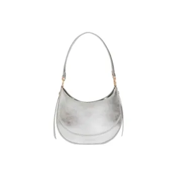 Vanessa Bruno Calfskin Shoulder Bag, Crossbody Bag, Handbag Small Size Women's Silver