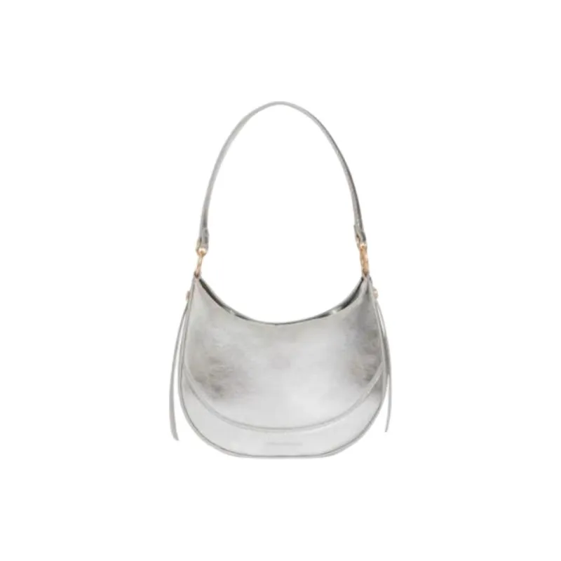 Vanessa Bruno Calfskin Shoulder Bag, Crossbody Bag, Handbag Trumpets Women's Silver-0