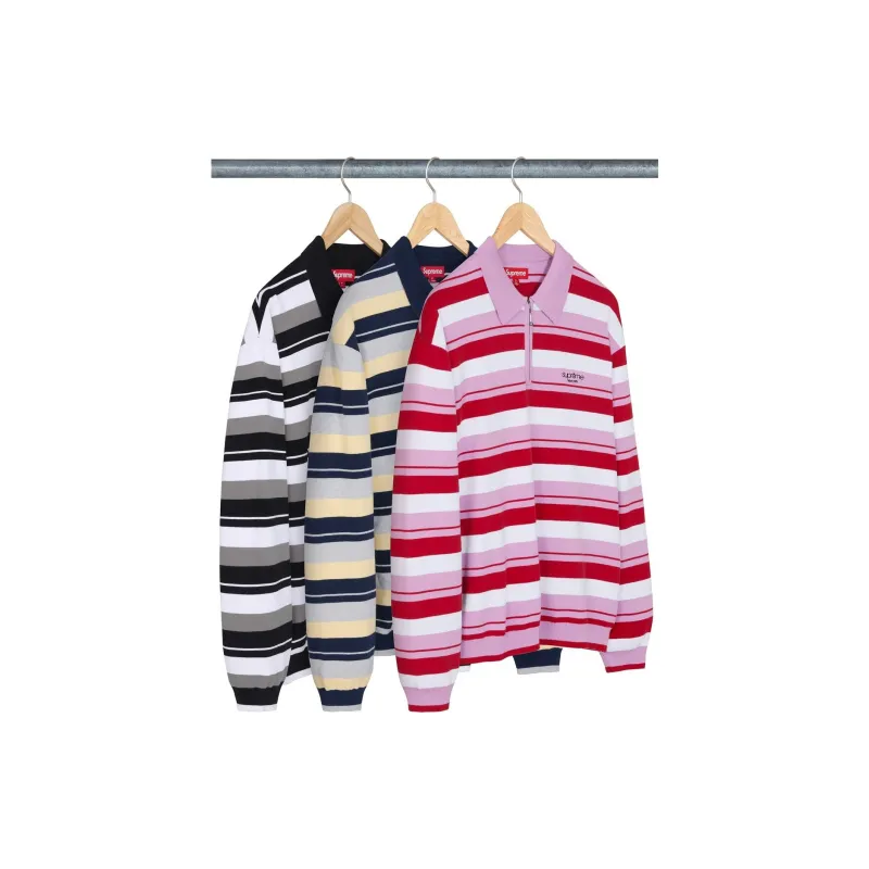 Supreme Stripe Zip L/S Polo-4