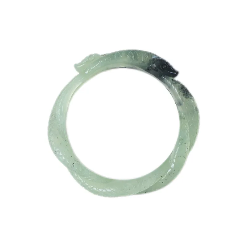 South Asia Natural Serpentine Jade Bangles Unisex-2
