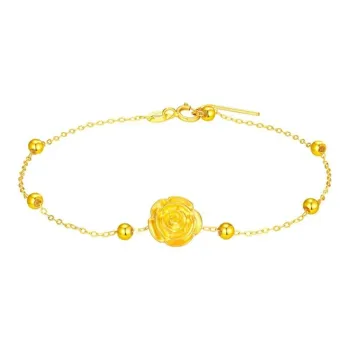 JOFY Romantic Rose Elegant Versatile Plain Chain Solid Gold Fixed Price Gold Bracelet Women's