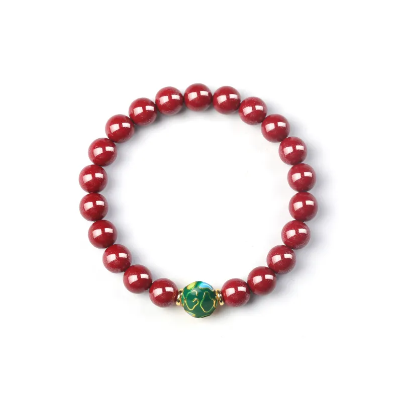 Moon Jewelry Reconstructed Cinnabar Bracelets Unisex-36