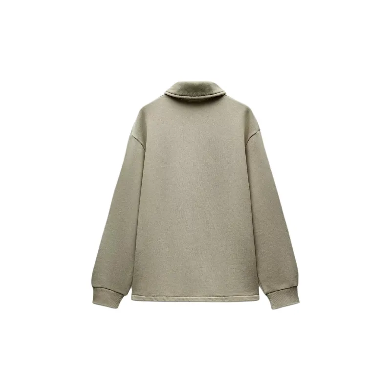 ZARA Sweatshirt Women's Gray Green-1