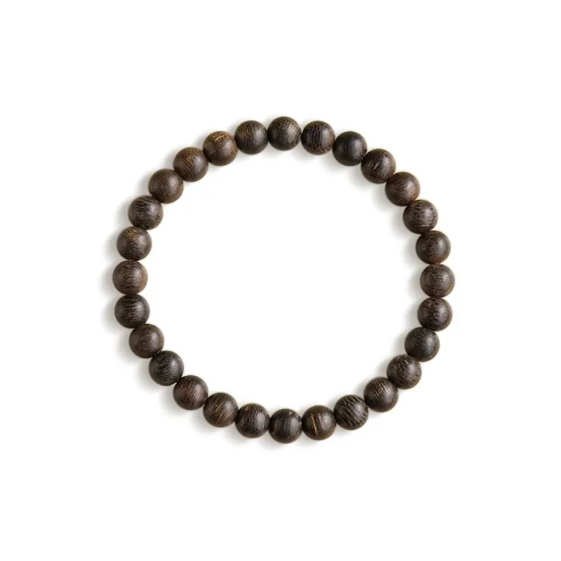 FANGYUANXIAOFU Fragrance Enhancer, Agarwood Single Wrap Plain Beaded Bracelet Women's-8