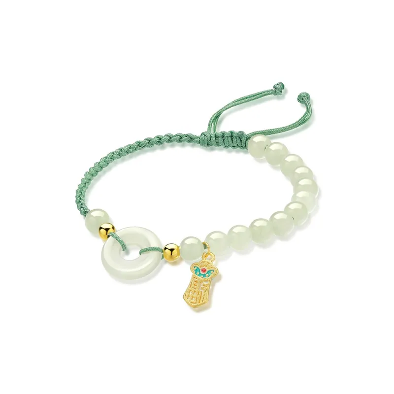 Andaozi Hetian Jade Bracelets Pale Greenish White Jade Women's-0