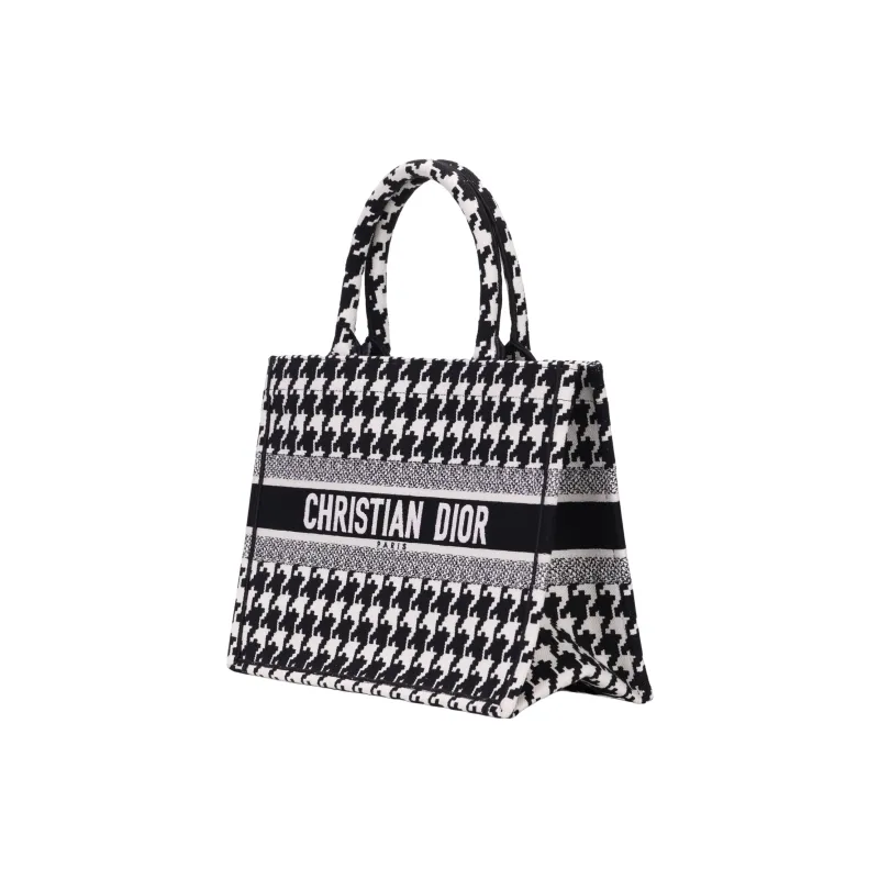 DIOR BookTote Leather Tote Bag, Shopping Bag, Shoulder Bag, Handbag Medium Size Women's Black/White-3