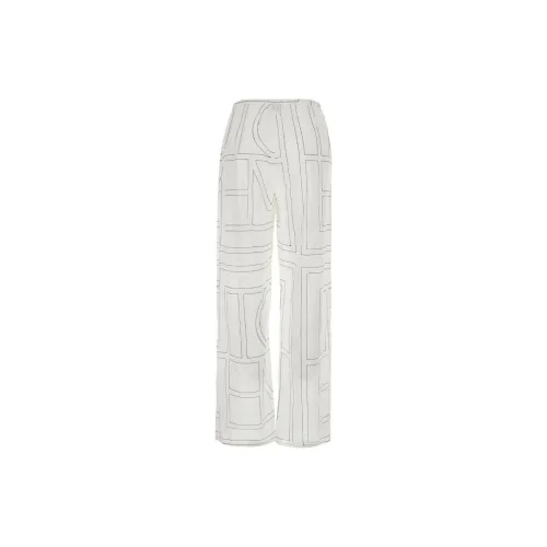 TOTEME Monogram Embroidered Wide-Leg Trousers