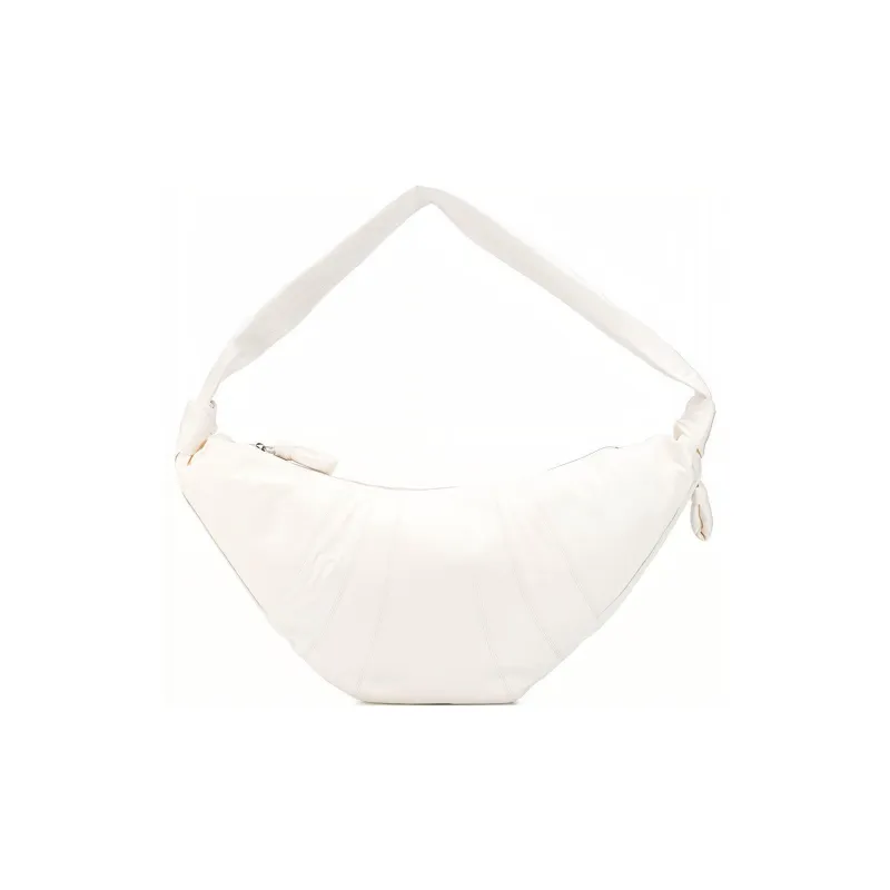 Lemaire Croissant Series Lambskin Croissant Bag Goat Horn Bag Crossbody Bag Shoulder Bag Large Size Women's White-0