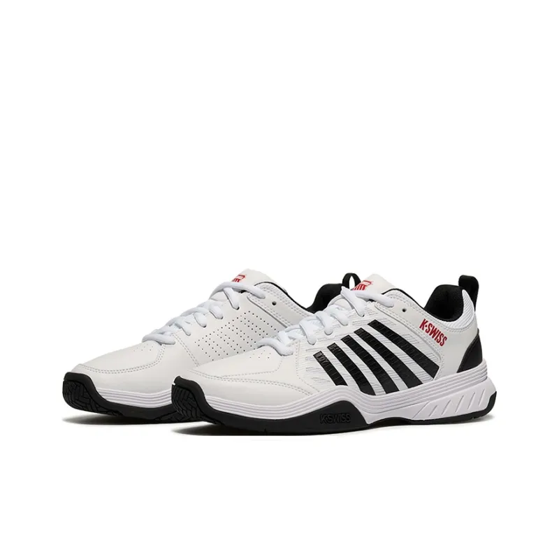 KSWISS Abrasion Resistant Low Top Tennis Shoes Men's Black White-1