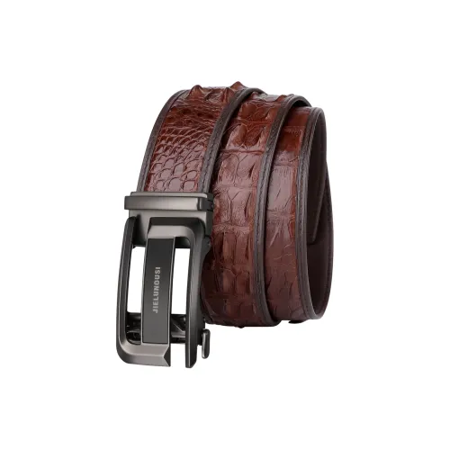Jaylen Oos Crocodile Leather Leather Belts Men's Black/Coffee 3.5cm