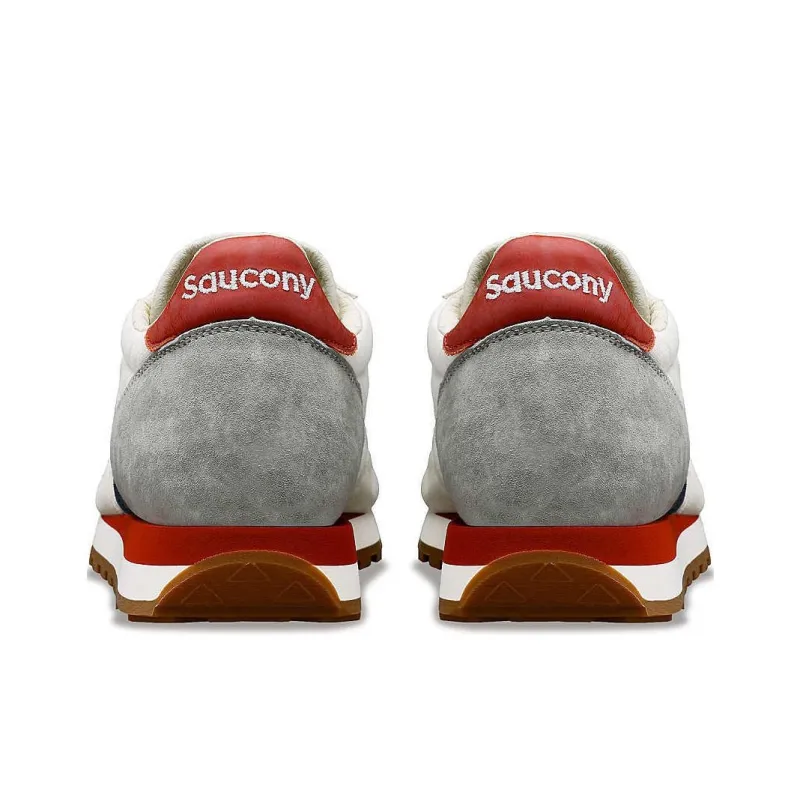 Saucony Jazz Original Slip Resistant Breathable Low Top Casual Running Shoes Unisex White Gray-3