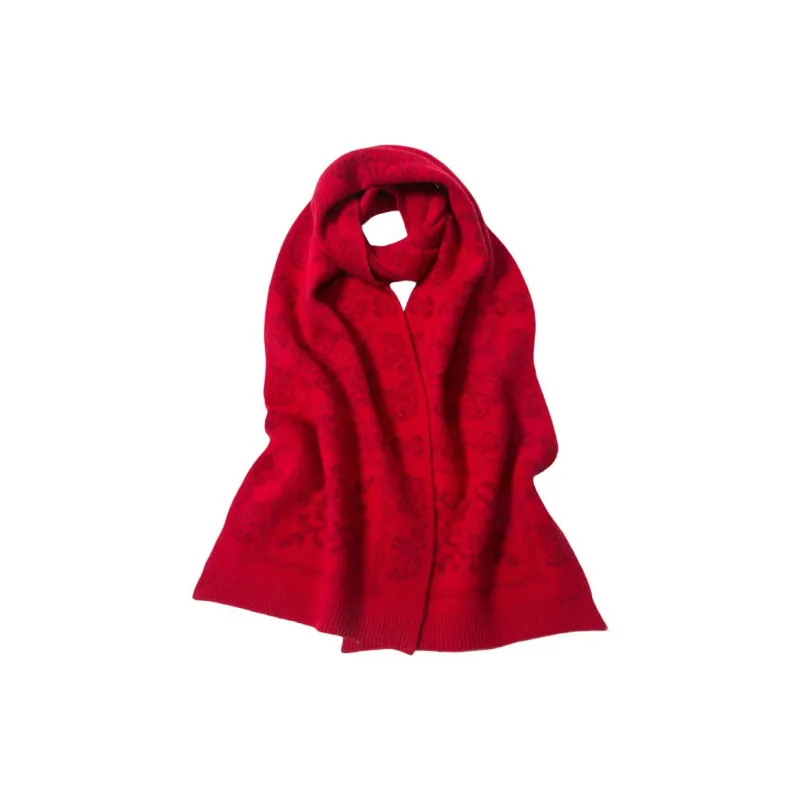 H YXIANG Wool Knit Scarves Women's-0