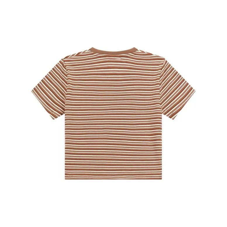 GUESS T Shirt Women's Brown Stripes-1