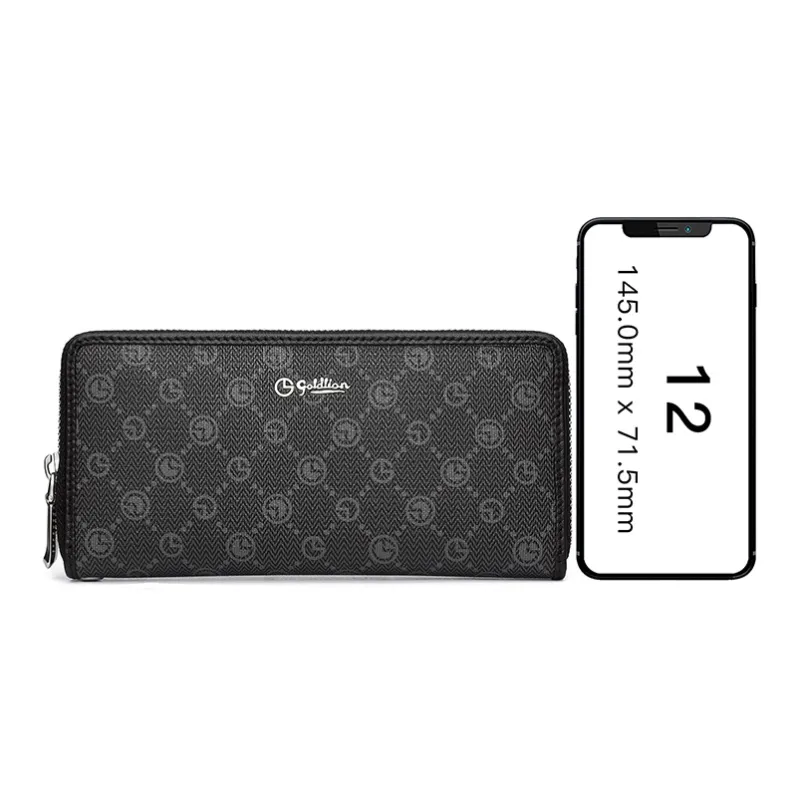 GOLDLION PVC Polyvinyl Chloride Clutch Regular Men's Black-3