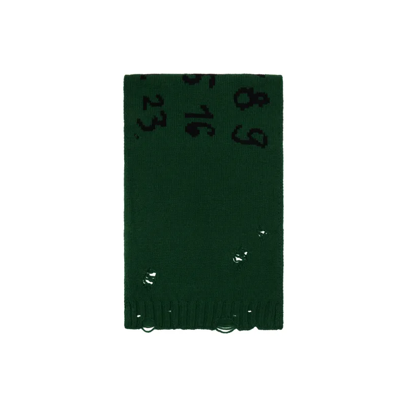 MM6 Maison Margiela Virgin Wool Knit Scarves Unisex Green-1