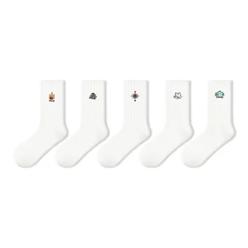 Primeet Mid Calf Socks Unisex 5 Pack