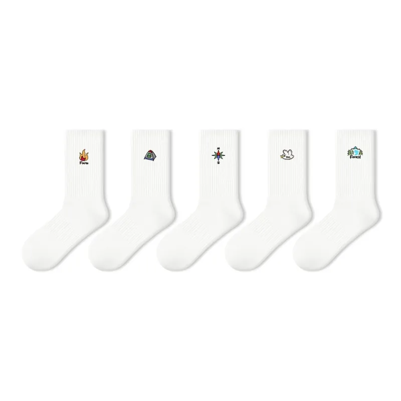 Primeet Mid Calf Socks Unisex 5 Pack-0
