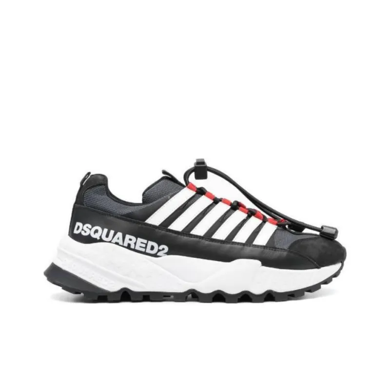 DSQUARED 2 Logo Printed Round Toe Drawstring Sneakers-1