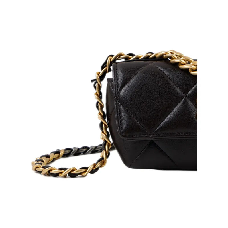 CHANEL 19Bag Lambskin Shoulder Bag, Crossbody Bag Women's Black-4