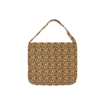 Emis Cotton Handbag, Shoulder Bag Regular Unisex Beige Leopard Print