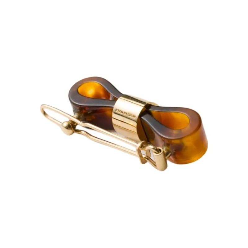 PRADA Metal Hair Clips Women's Honey/Tortoiseshell-1