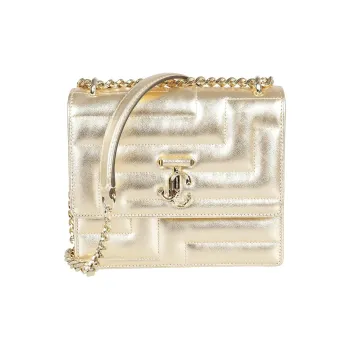 Jimmy Choo Fabric Small Square Bag, Crossbody Bag, Shoulder Bag Women's Light Gold