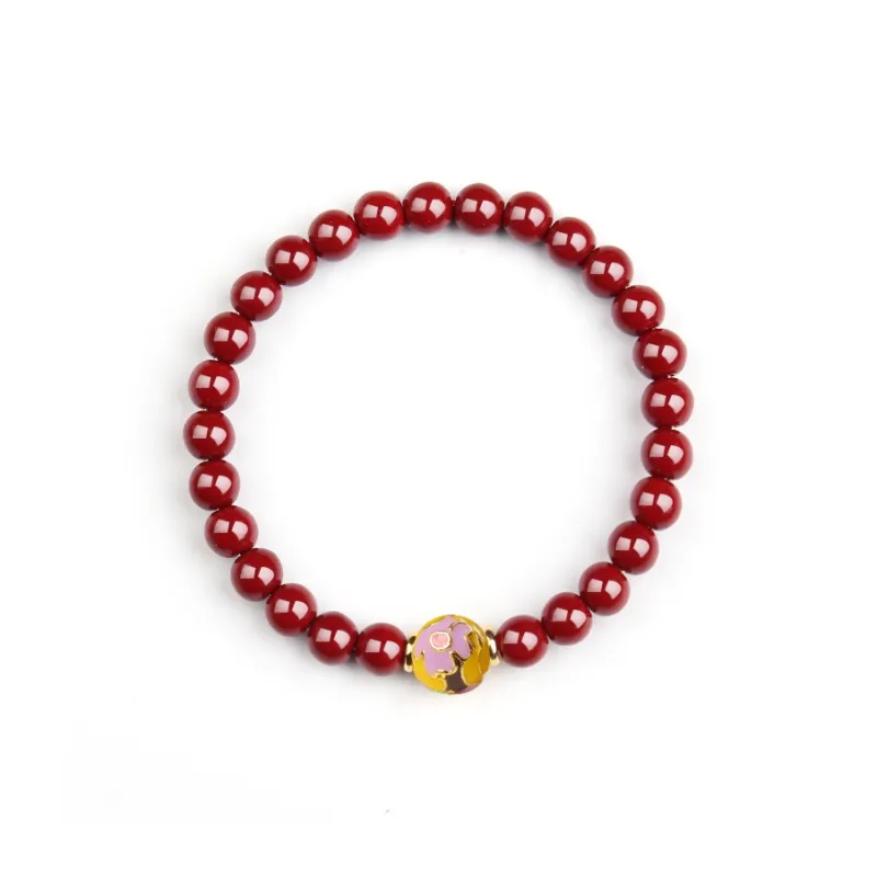 Moon Jewelry Reconstructed Cinnabar Bracelets Unisex-10