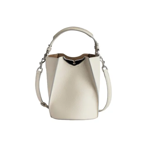 Zadig & Voltaire Grained Leather Bucket Bags Shoulder Bag Crossbody Bag Handbag Women's White