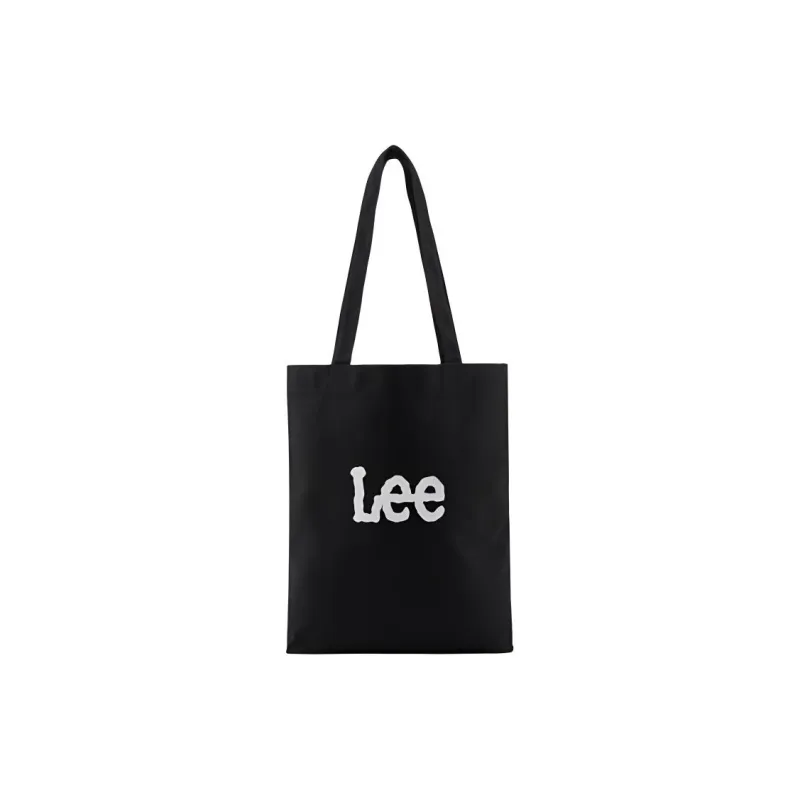 Lee Cotton Tote Bag Shopping Bag Handbag Shoulder Bag Regular Unisex Ivory/Black-5