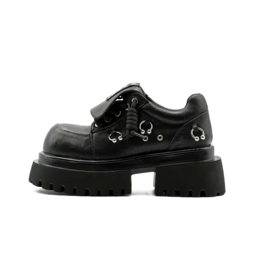 Little Sue Niche Design Trendy Fashion Dark Series Flip Top Derby Shoes Luxury Streetwear Loafers Women's