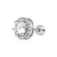 White Zircon Hypoallergenic Stud Earrings-Single