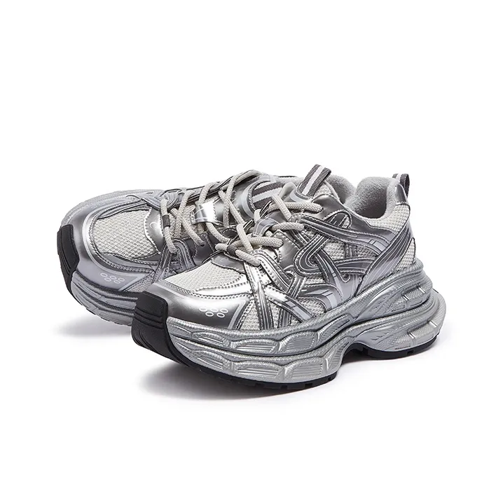 CAMEL Galaxy 2.0 Chunky Sneakers Women's Low Top Beige/Gold, Silver, Dark Gray/Gunmetal, Light Brown-2