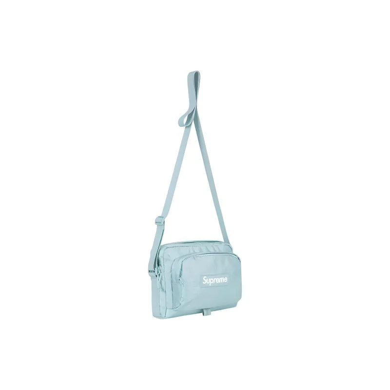 Supreme SS19 Leather Crossbody Bag, Shoulder Bag Unisex Ice Blue-1