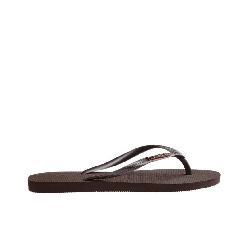 Havaianas Rubber Sole Slip Resistant Flip Flops Women's Dark Brown-1