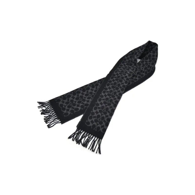 COACH Knit Scarves Unisex Black-1
