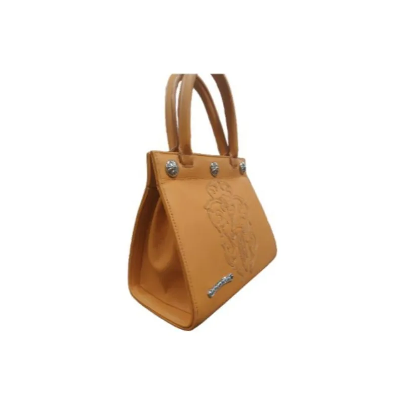 Chrome Hearts Leather Handbag Women's Brown-1