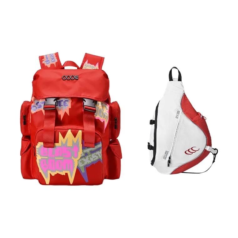 COEXISTENCE Polyester Basketball Backpack Unisex Red-11