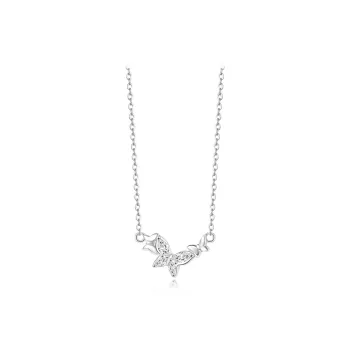 WANLIACC S925 Silver Graceful Butterfly Necklace Women's