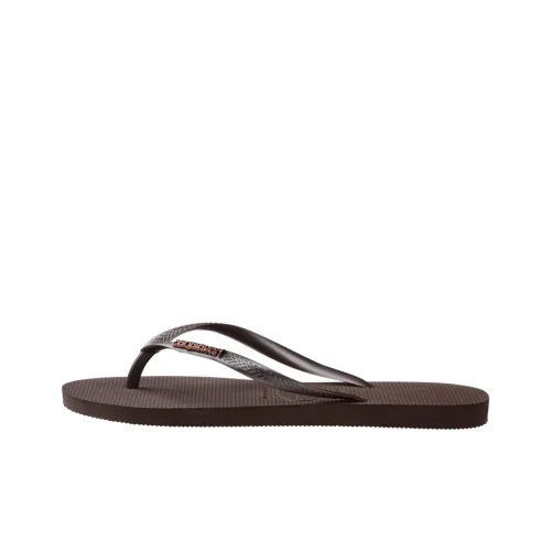 Havaianas Rubber Sole Slip Resistant Flip Flops Women's Dark Brown