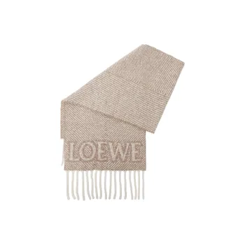 LOEWE Alpaca Knit Scarves Women's Camel