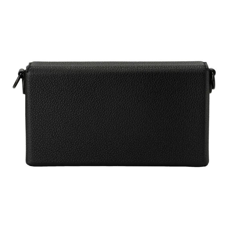 FENDI Full Grain Leather Cell Phone Pouch Crossbody Bag Shoulder Bag Men's Black-4