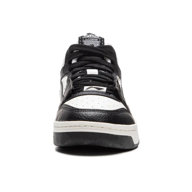 LINING Moonlight White HI Skateboard Shoes Unisex Mid Top Black/Mist White-4