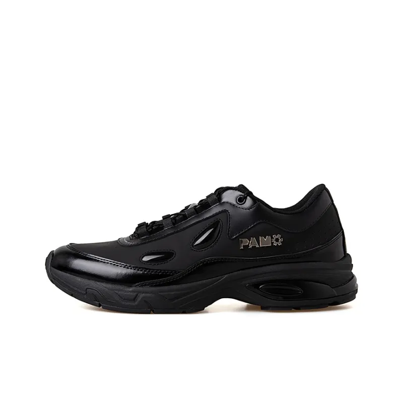 PAMP Wushan Gear Slip Resistant Height Increasing Low Top Casual Shoes Unisex Black-0