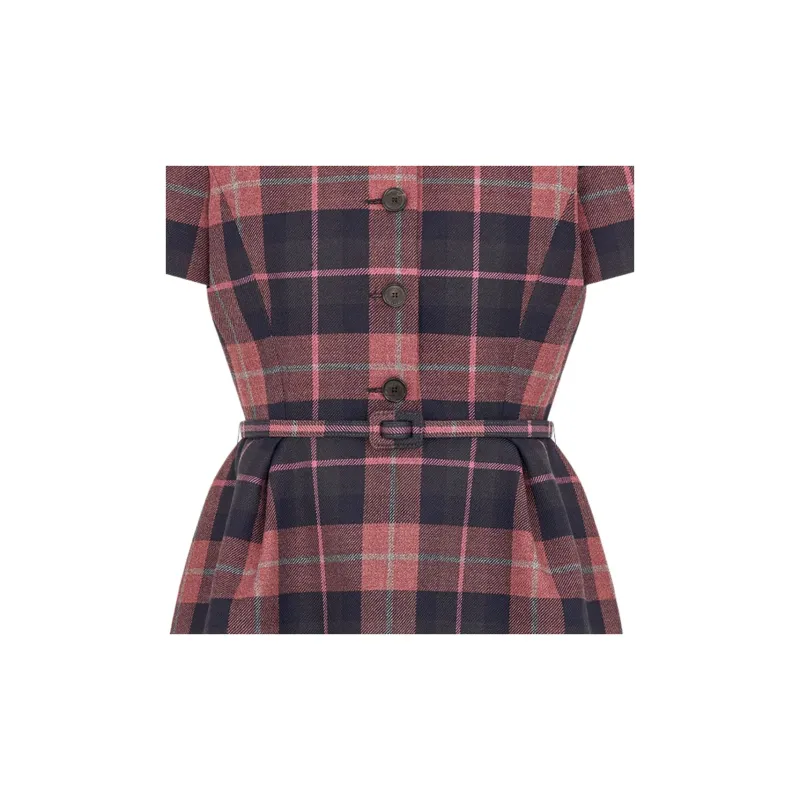 DIOR FW24 Short-Sleeved Dresses Women's Gray Pink Mix-2