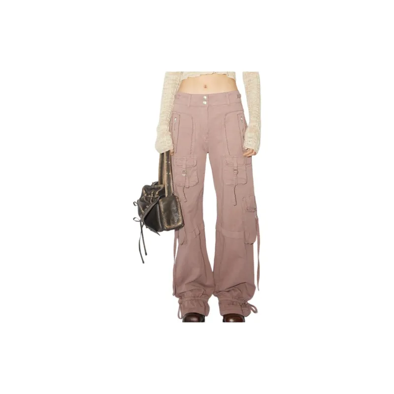 Acne Studios Low Rise Wide Leg Cargo Trousers-4