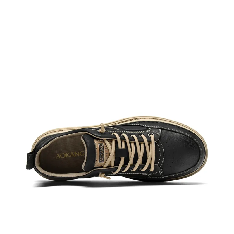 AOKANG AK DUNK Series Skateboard Shoes Men Low Top Black, Khaki-3