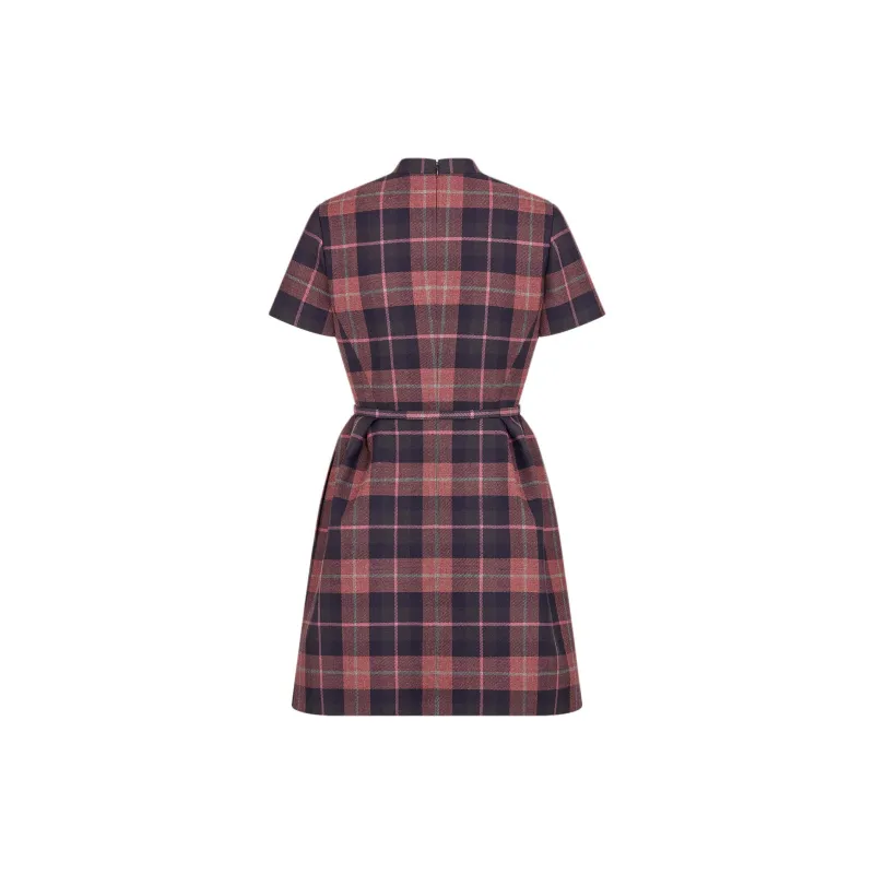 DIOR FW24 Short-Sleeved Dresses Women's Gray Pink Mix-1