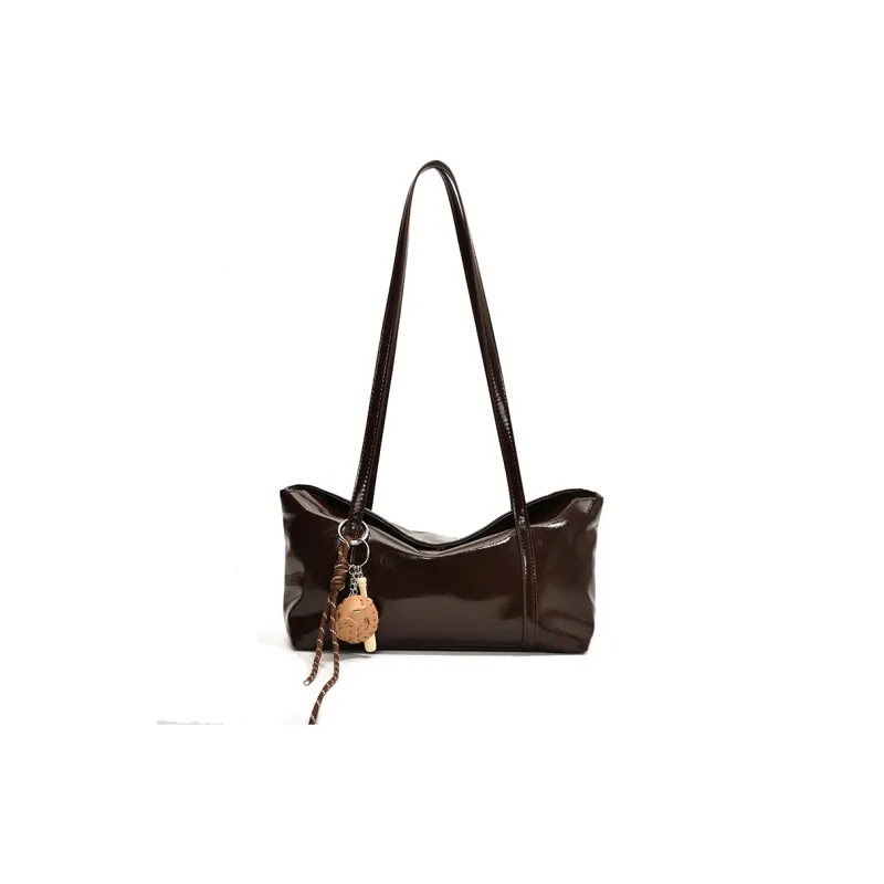 Yalu PU Shoulder Bag Regular Women's Coffee/Burgundy/Black/Khaki Brown-5