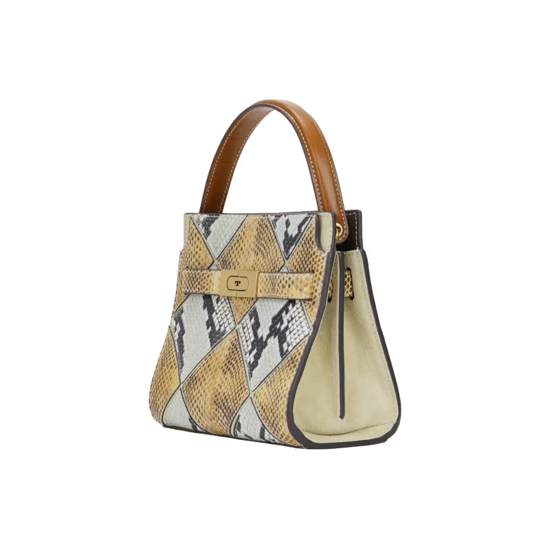 TORY BURCH Embossed Leather Shoulder Bag Crossbody Bag Handbag Women's Multicolor-4