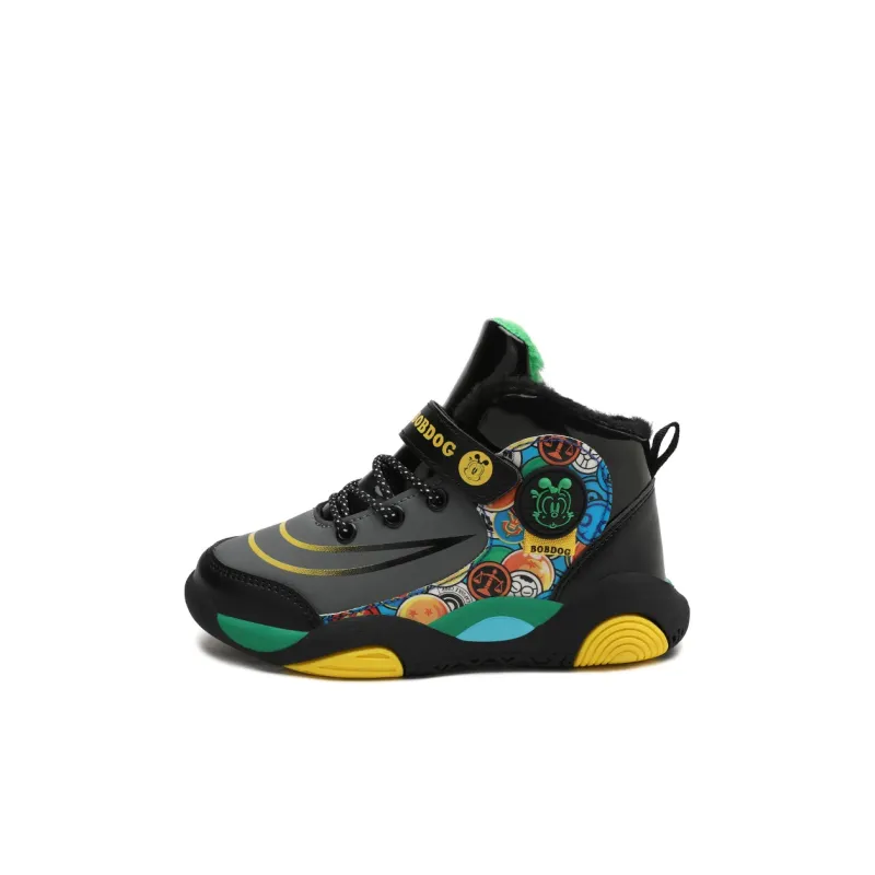BOBDOG Slip Resistant Cushioning Wear Resistant Warm Mid Top Children's Basketball Shoes Kids'-7